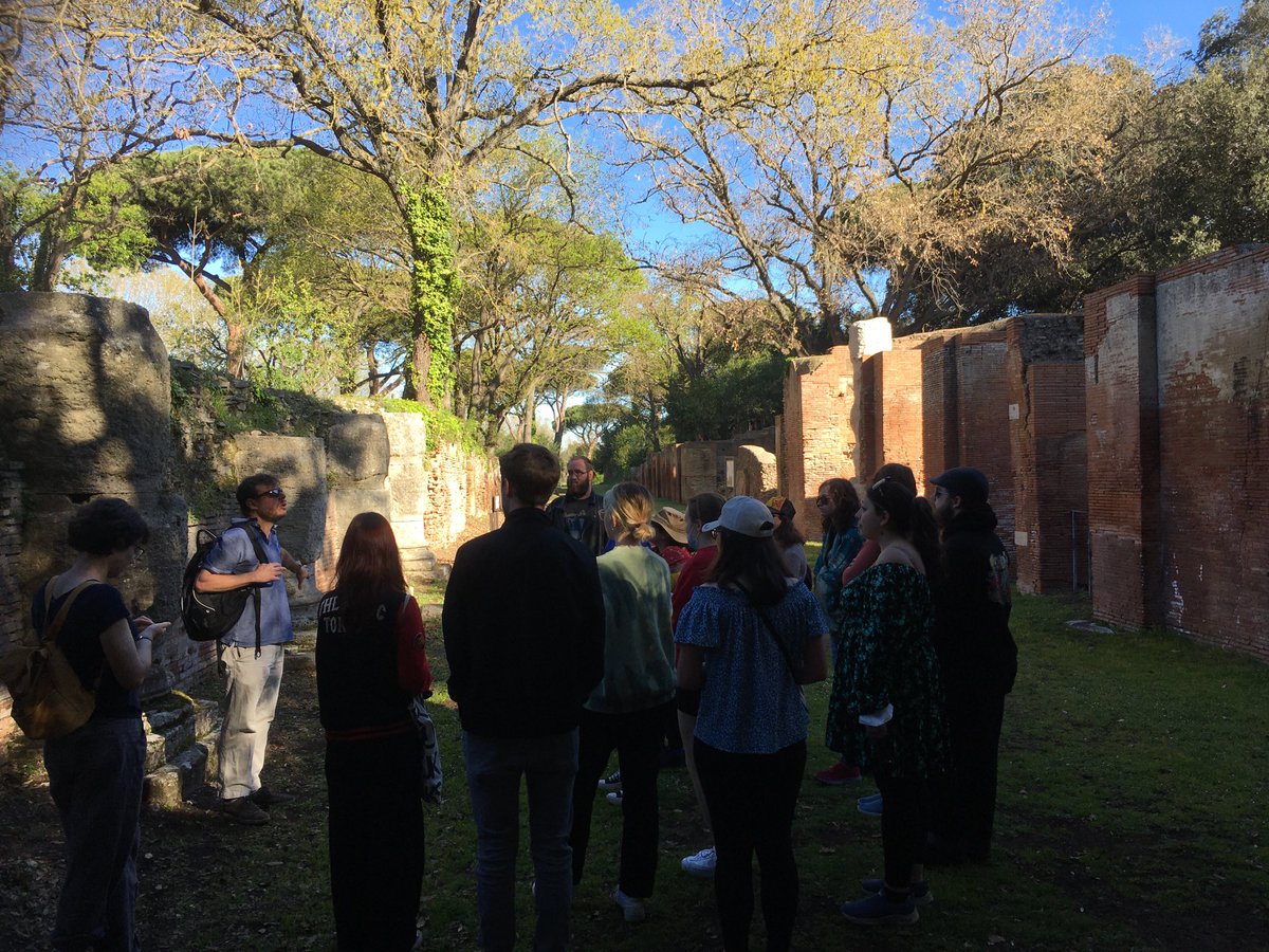 Day 5 of ⁦<a href="/UniRdg_Classics/">Classics@UnivReading</a>⁩ ⁦<a href="/UniofReading/">Uni of Reading</a>⁩ #studytrip to #Rome, now visiting newly opened archaeological site at Trajanic harbour #Portus, 1st of 3 sites at #Ostia with ⁦<a href="/DrMCNicholls/">Matthew Nicholls</a>⁩