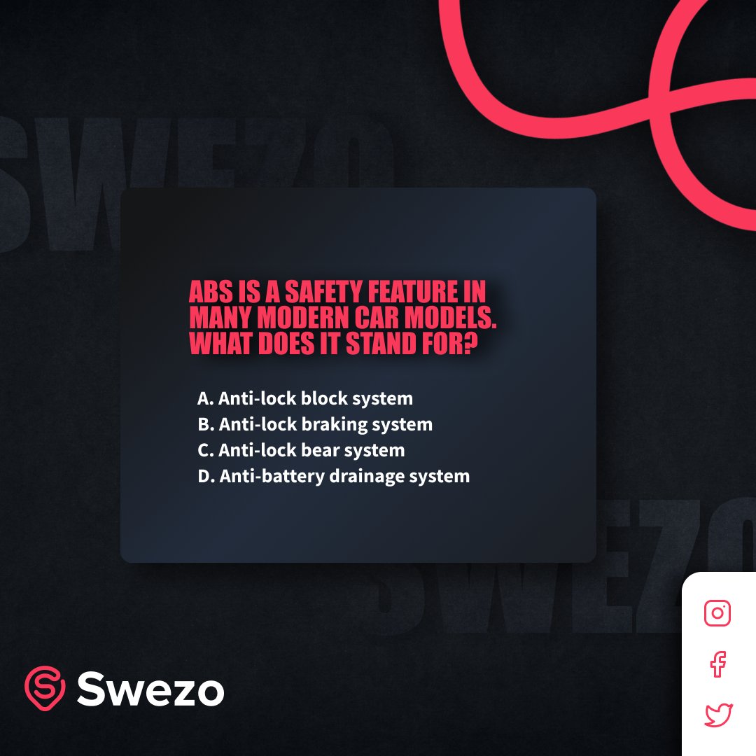SwezoOfficial's tweet photo. Quiz Time!! Let's see who can answer this.

#swezo #remembersweszo #swezoit #swezoautoparts #autoparts #carparts #ABS #quiztime #carservice #carrepair https://t.co/A50QUsRzM7