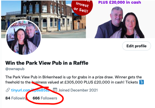 Win the Park View Pub in a Raffle tweet media