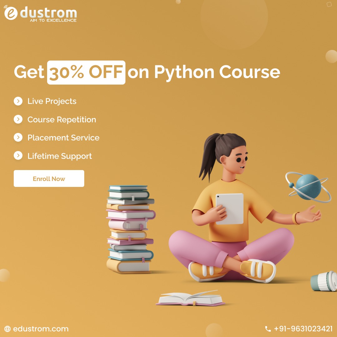 edustrom's tweet image. Enroll for Python Programming Online Course and Get 30% off at Edustrom. Classes start from 21st April.
Enroll today : bit.ly/3E339aZ
🤙 wa.me/919631023421
#pythononlineclasses #pythonclasses #pythonsourseonline #pythononlinecourse #pythonprogramming #python