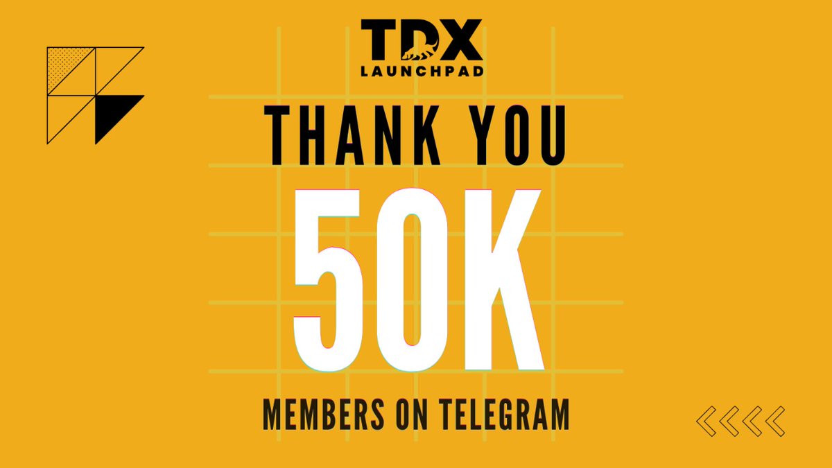 TDXbiz's tweet photo. Thank You community, we have reached 50K+ investors on our telegram 

Don't miss out
Join Now👉 https://t.co/mgUiOZXyIH to get access to investment opportunities in duly vetted early-stage crypto projects. https://t.co/uJiv1Km8D2