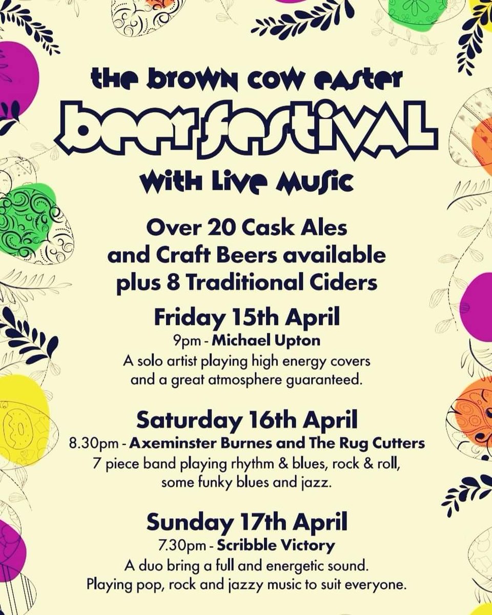 Our Easter Festival beer list is coming together nicely. Full list coming soon.
We will be starting with 16 cask beers and 7 craft beers, plus 8 ciders. 🐂🍻🐂🍻🐂🍻🐂🍻
