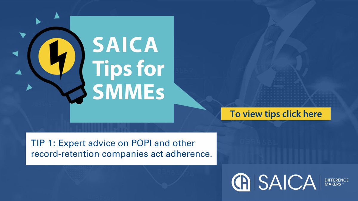 saica_za's tweet photo. Tune into SAICA TIPS for expert advice on POPI and other companies act adherence: https://t.co/EfTNo0jHC0 #SAICATips #Tax #POPI https://t.co/oMmQcN4JG4
