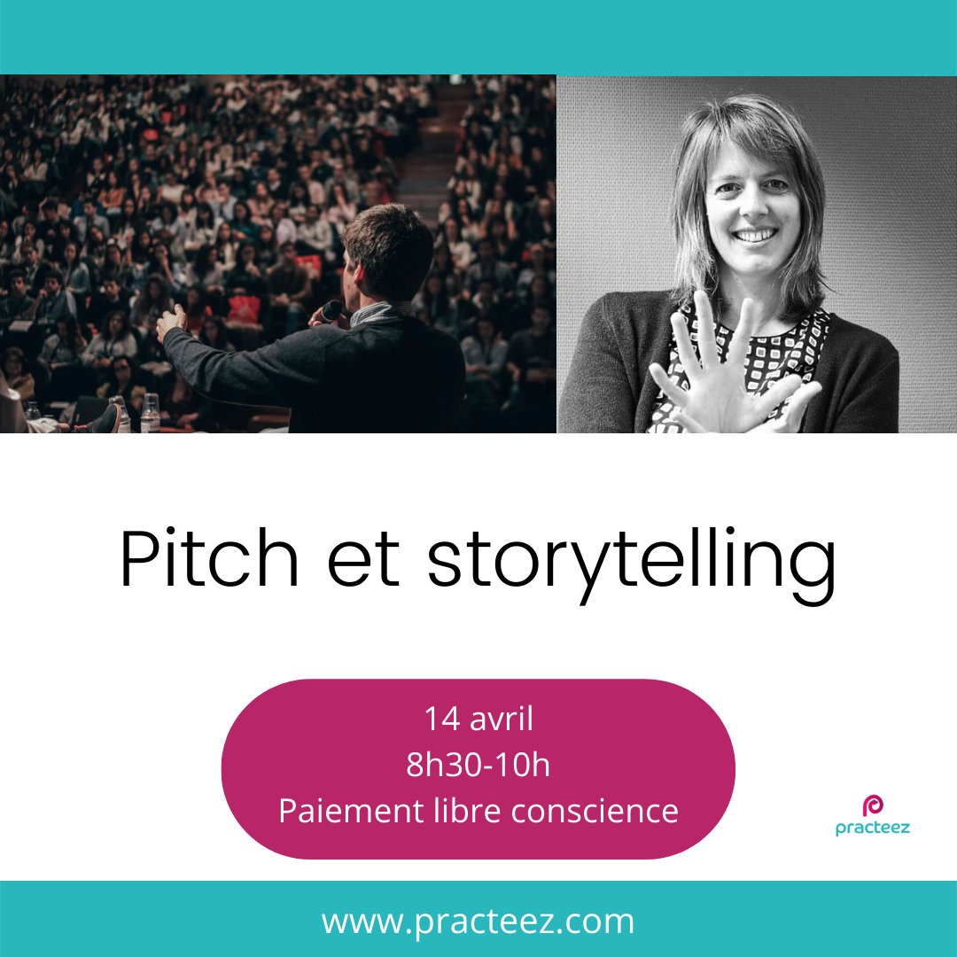 practeez's tweet image. Vente ou recherche d&apos;emploi, apportez de l&apos;émotion et de la clarté à votre pitch ! En 1h30 : création du pitch, partages, retours qualitatifs des participants et de l&apos;intervenante practeez.com/webatelier/cre…