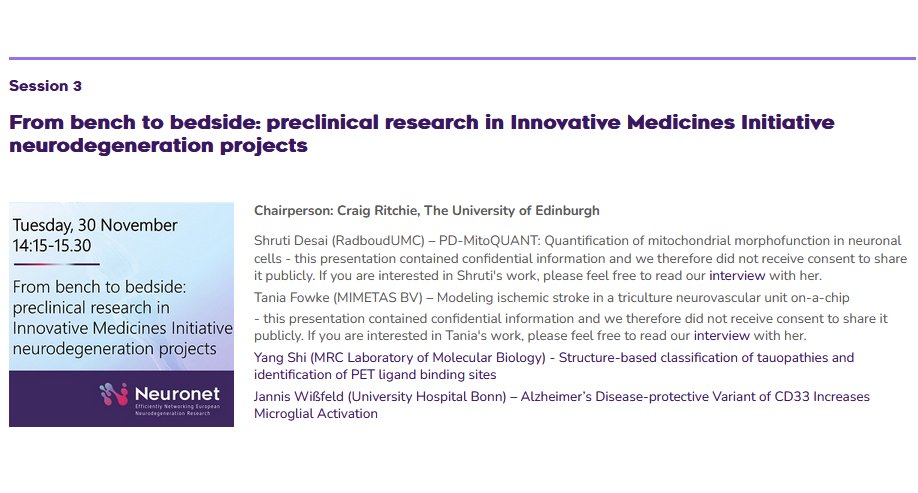 Neuronet (@imi2_neuronet) on Twitter photo Watch the recording of our #31AEC <a href="/AlzheimerEurope/">Alzheimer Europe</a> session "From bench to bedside: preclinical research in <a href="/IHIEurope/">Innovative Health Initiative</a> neurodegeneration projects"
youtu.be/RJgkAzer8Yg Watch the recording of our #31AEC <a href="/AlzheimerEurope/">Alzheimer Europe</a> session "From bench to bedside: preclinical research in <a href="/IHIEurope/">Innovative Health Initiative</a> neurodegeneration projects"
youtu.be/RJgkAzer8Yg