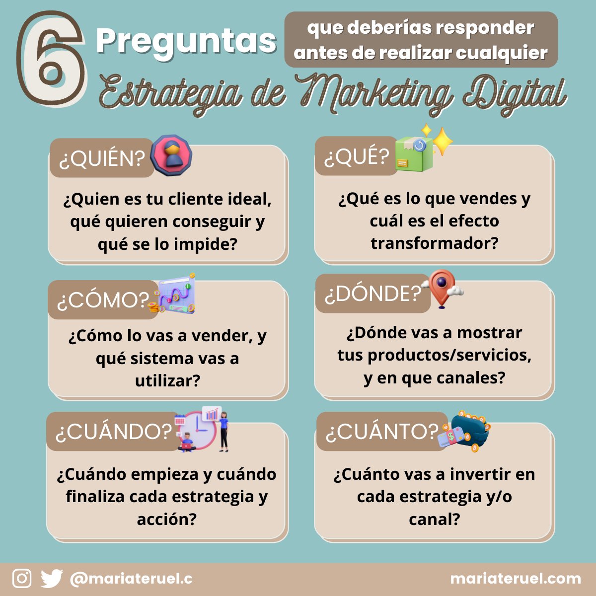 📝6 PREGUNTAS QUE DEBERÍAS RESPONDER | antes de realizar cualquier Estrategia de Marketing Digital

👉🏻 Cuando realizamos una Estrategia de Marketing Digital, tratamos de planificar los pasos que nos llevaran a la consecución de los objetivos que nos proponemos.

#MarketingDigital