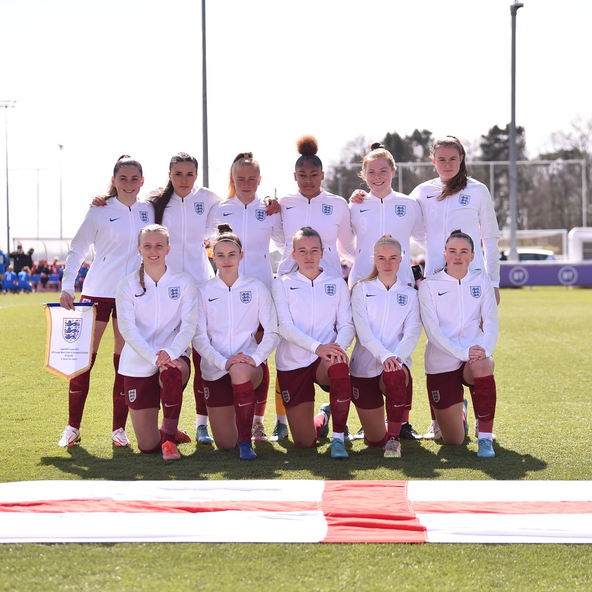 Our U19s are in action today against Belgium at 1.30pm! A victory would guarantee their place at #WU19EURO. Let's GO, #YoungLionesses 👊