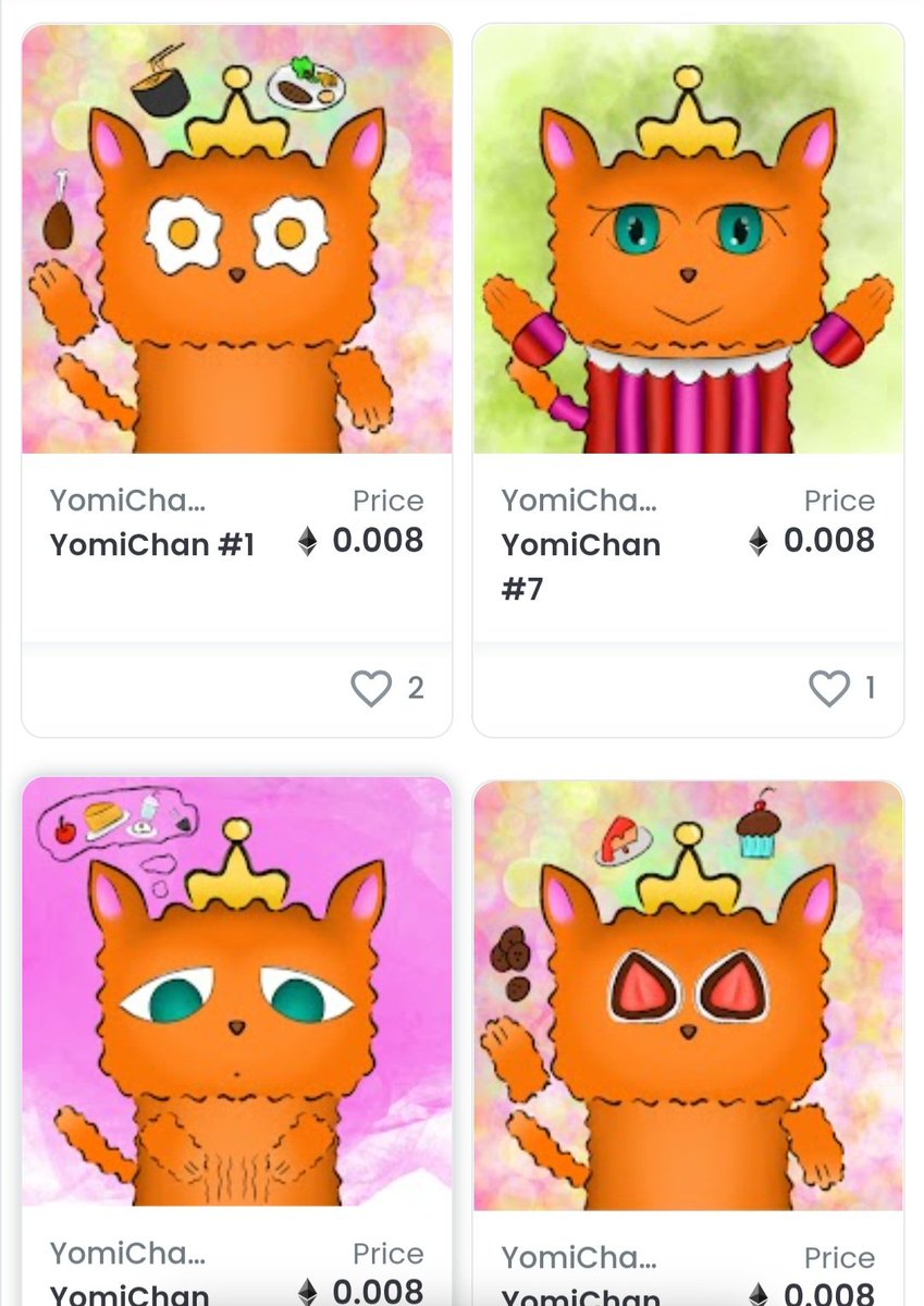 AmpThita's tweet photo. New 🎊🥳🎉 drop 15 #NFT in #OpenSea. 🥰 #AmpThita 🥰
Collection : YomiChan cute little cat 
💰 Price : 0.008 ETH - 0.02 ETH
See more, please 👇
https://t.co/D8ksJXLXU6
🙏😍💖🎁💝😻💞😃😆☺️ https://t.co/sJfqM6wwMi
