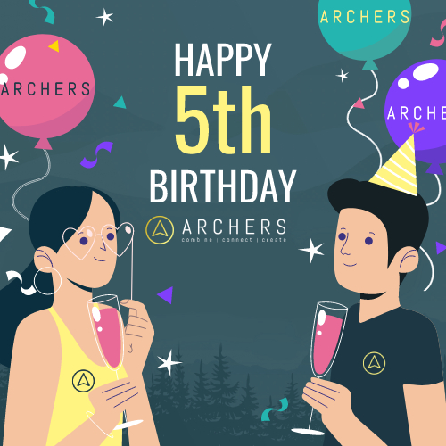 🎂 5 years Archers! 🎂

The dream we had five years ago to found a #community has become more than reality. We look back at five years filled with 🤝 inspiring collaborations 💡many many knowledge sharing sessions, but most of all a community that continues to amaze. 💛