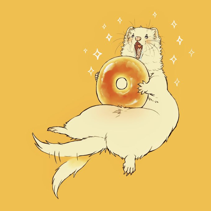 Requested Ferret Doodle 
"A ferret eating a big donut!! " 