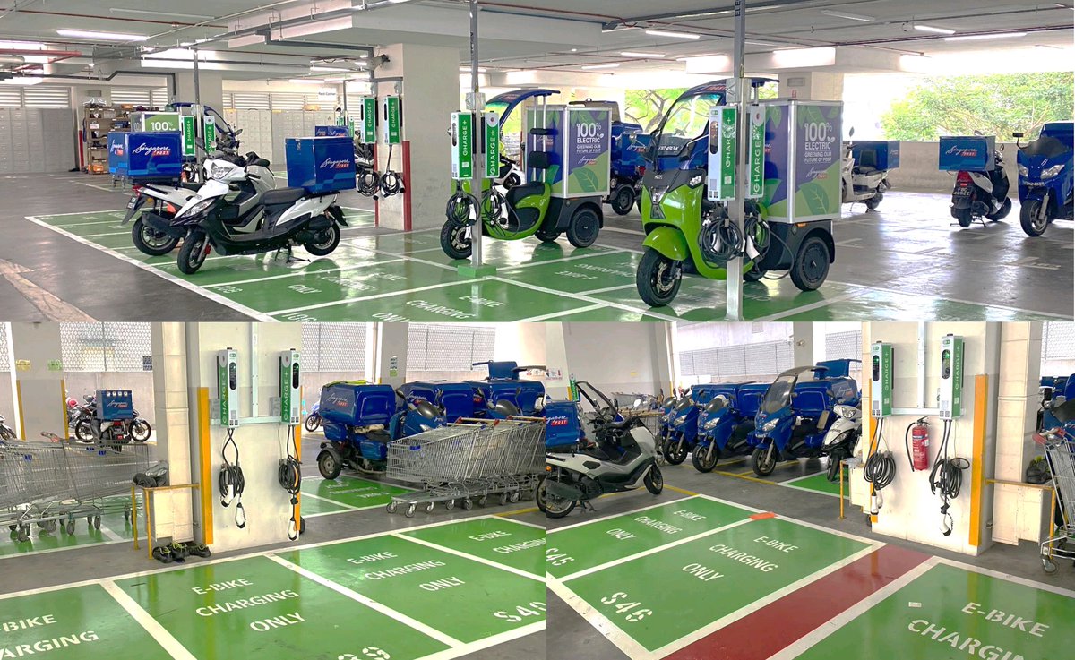 perspectiv_corp's tweet photo. SingPost electrification journey step up with 2 major installations
#EV #charging #ElectricVehicles 
#Singpost https://t.co/zJOgvUCzou
