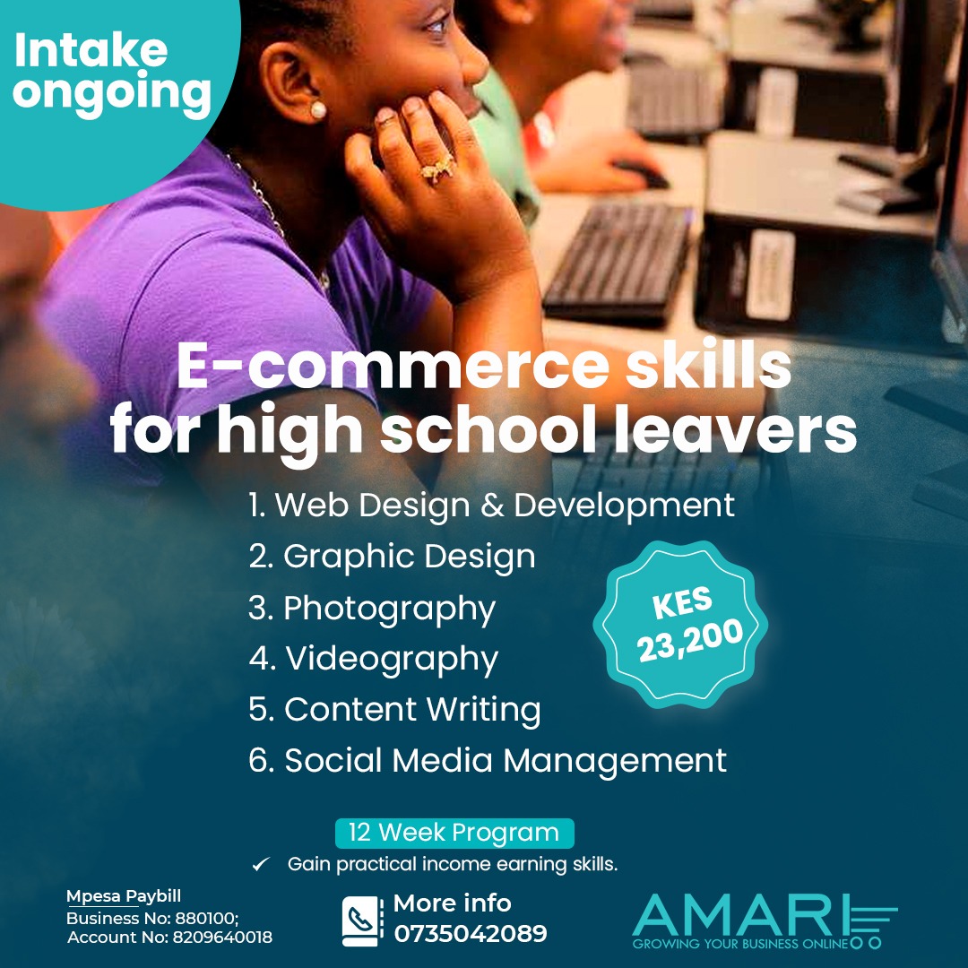 AmariConsult's tweet photo. Are you interested in any of the above topics?
Training begins 20th of April.
Registration is still ongoing.
To Enroll reach us via:
☎️: +254735042089
📧: hello@amariconsult.com
#ecommerce #ecommerceexperts #webdesignke #website #AmariConsulting #expert #socialmedia https://t.co/8tCo18uZXk
