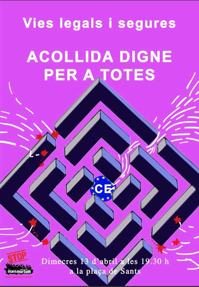 stopmaremortum's tweet photo. Demà, reivindiquem Vies Legals i Segures i acollida digne per a totes. Veniu a l'acte mensual de SMM #Sants #Hostafrancs i #LaBordeta :
🕢 19:30 h
📍Pl. de Sants
#DretsXTotes #QuanEsVolEsPot https://t.co/IL6MsORO8V