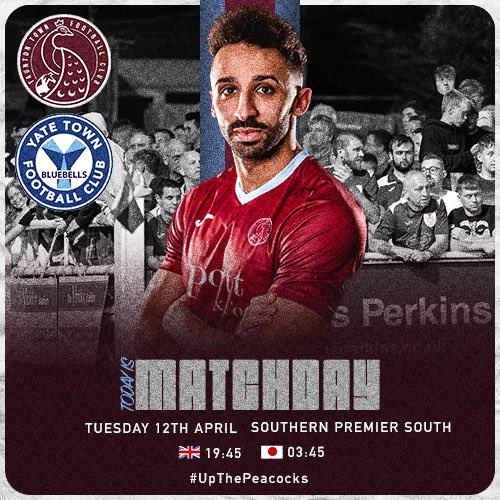 ⚽️ | 𝐌𝐀𝐓𝐂𝐇𝐃𝐀𝐘

The Peacocks face Yate Town this evening in the Southern Premier South. 

#UpThePeacocks