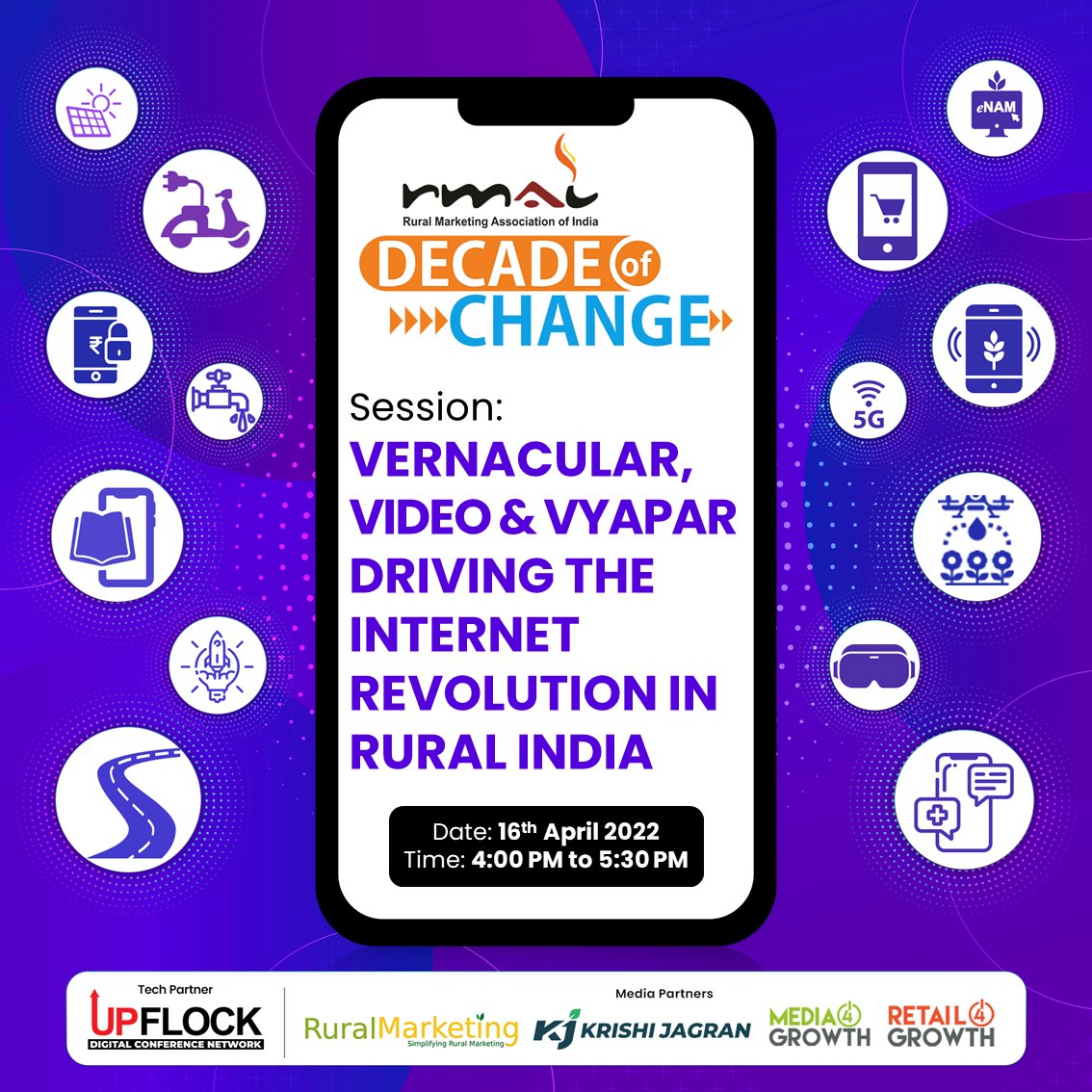 rmai_tweet's tweet photo. #DecadeofChange: Find out answers to your questions related to #RuralCommerce at 3rd webinar of the series.
#DateAndTime: 16th April | 4 PM Onwards
#SessionModerator: Mr. Puneet Avasthi, Senior Executive Director, @KantarIndia
#RegisterNOW: https://t.co/AM2UXQGClx https://t.co/rbLuMMKBfl