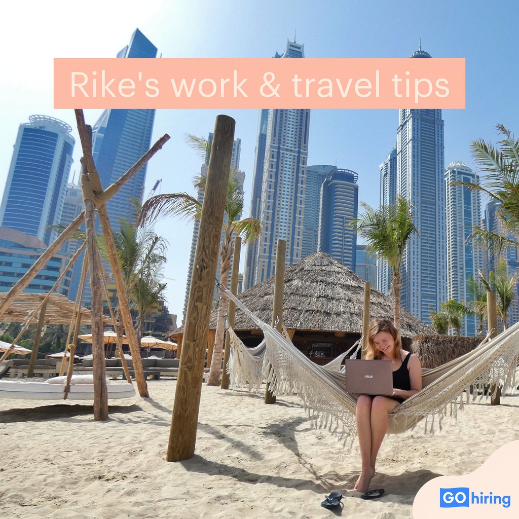 gohiring's tweet photo. After Rike's last post on traveling, there were some questions regarding "work &amp; travel" – Rike style 💻 &amp; 🌴 Therefore, you can find some important tips from her in this post.

Do you have any further questions for Rike? Write them in the comments 😊
#remotework #workandtravel https://t.co/4kXlOl10Go