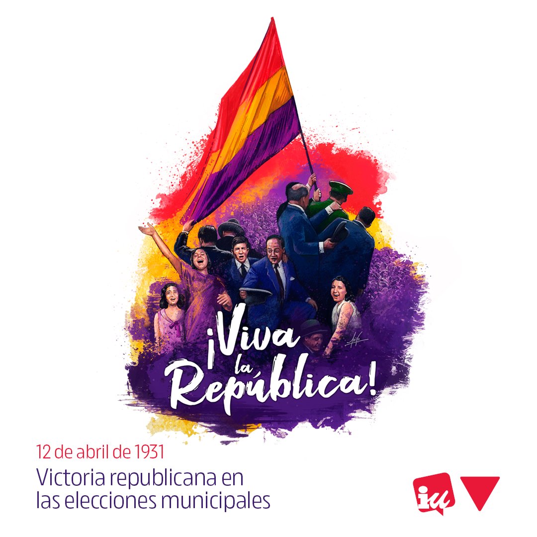 IzquierdaUnida's tweet photo. ❤️💛💜 El 12 de abril de 1931, la victoria de las fuerzas republicanas en las elecciones municipales fue la antesala de la llegada de la II República. Seguimos caminando hacia la Tercera.

#VivaLaRepública #HorizonteRepública https://t.co/HfZoe1koLs