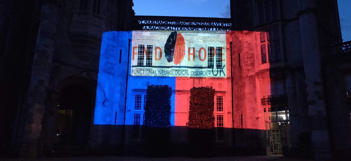 alinewlandious's tweet photo. I organised for Highcliffe Castle, Dorset, to be lit up this week for World FND Awareness Month. It looks fab. Huge thanks to @BCPCouncil &amp; Karl Dawson from Coastal Projections for providing his time &amp; equipment for free. 
https://t.co/srWsTDHkZQ
#fnd2022 #fndaware #letstalkfnd https://t.co/Lpa4dCzm1v