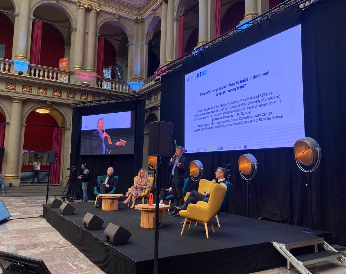 Start of the round table 👥💬:Deep tech deep impact 🎯: how to build a trinaltional deeptech ecosystem" hosted by Marko Mayerl journalist #innovationdayUR
