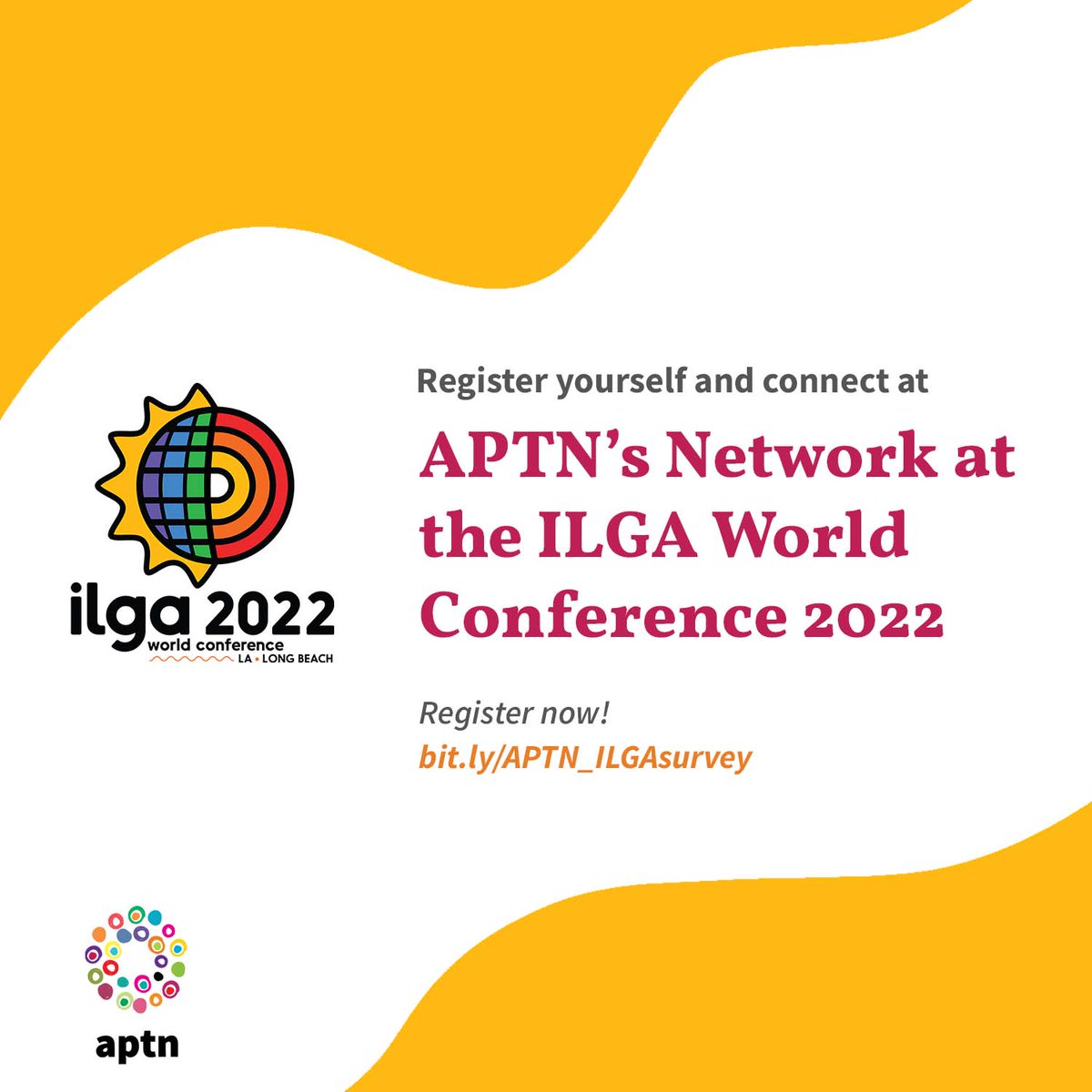 WeAreAPTN's tweet photo. Are you joining the @ILGAWORLD Conference 2022? Register for APTN's networking event inside the conference!
Registration link:
https://t.co/YJjIq8jqtB
Deadline: 22 April 2022
#ILGAWorldConference #LGBTActivism #Opportunity https://t.co/edMJhFGNW4