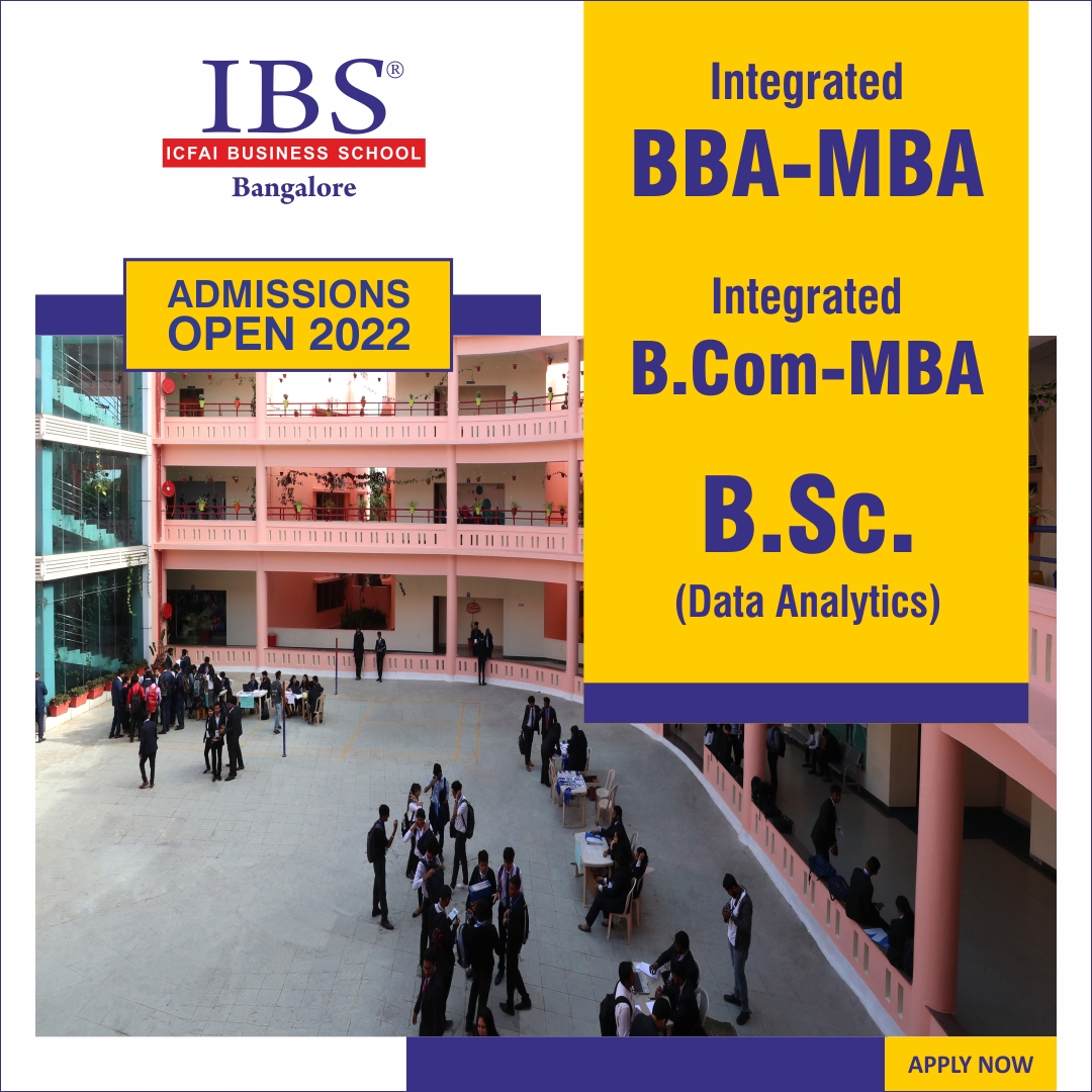 IBSUGPrograms's tweet image. ICFAI Business School, Bangalore offers Integrated BBA-MBA, B.COM-MBA, and B.Sc(Data Analytics) Programs.

Apply now @ bit.ly/3rgP58G

#IntegratedPrograms #BBAMBA_Program #BCOMMBA_Program #BSCAdmissions #BSCProgram  #IBSBangalore #IBSAdmissions 2022.