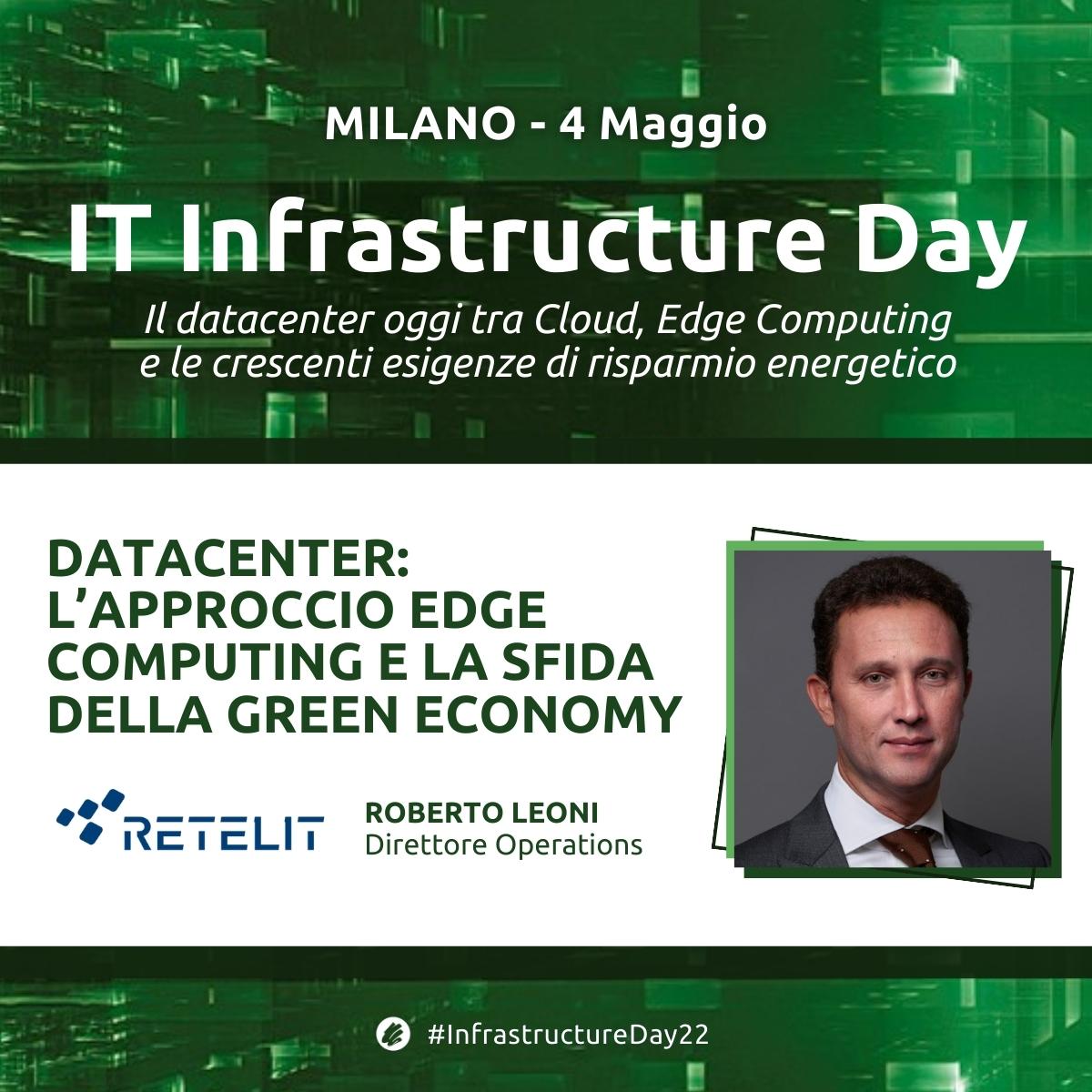 soiel_it's tweet image. Come affrontare i #consumienergetici frutto della crescita della potenza di calcolo e rispettare le nuove esigenze di #sostenibilità? - Roberto Leoni @Retelit
📌MILANO 4 Maggio #InfrastructureDay22 
Iscriviti soiel.it/eventi/2022/IT…
#DataCenter #EdgeComputing #cloud #greeneconomy