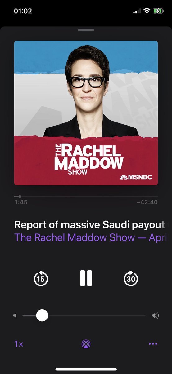 ashleydweber's tweet photo. @maddow so glad you’re back! https://t.co/6tQPaggk5m