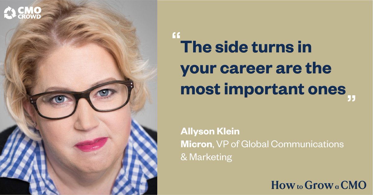 growacmo's tweet photo. In this episode, we dispel the myth of “liner career progression” and why we should appreciate the plateaus in our careers with Allyson Klein, Vice President of Global Communications at Micron.

Listen to the episode here: https://t.co/9hMZ9kRUMA

#HTGACMO https://t.co/TD3BnzIAhW