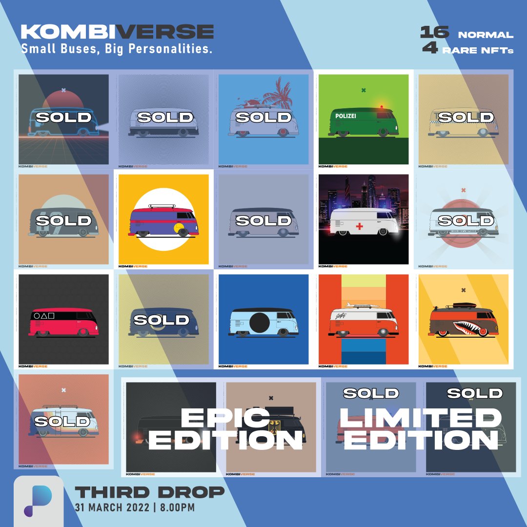 #KombiverseNFT Batch 03 | 7 MORE PIECES LEFT
FP 0.03BNB 

🟡View it here app.pentas.io/user/kombiverse

🟡 3rd Batch Dropped on Thursday, 31st March, 8pm via 
<a href="/pentas_io/">Pentas | NFT Marketplace</a> 

congrats new owners! 
@thethreeletters @thebuttlord_NFT @AngryDragonNFT <a href="/Amadshafiqq/">Amad</a> <a href="/LukAhSeng_/">• 𝙻𝚄𝙺 𝙰𝙷 𝚂𝙴𝙽𝙶 • 𓂀 𝕌ℕ𝕊𝕋 𓂀 • 🇵🇸🛸💨</a> <a href="/SanuriZulkefli/">Sanuri | ETHGas ⛽</a>