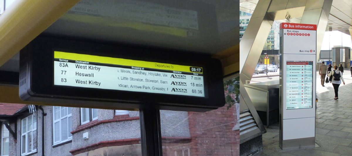 #Realtimeinformation at #busstops can increase #ridership by 81%! Our integrated #journeyplanning and #realtimeinformation displays are an essential feature, displaying information clearly & conveniently for waiting passengers – helping to transform the customer experience