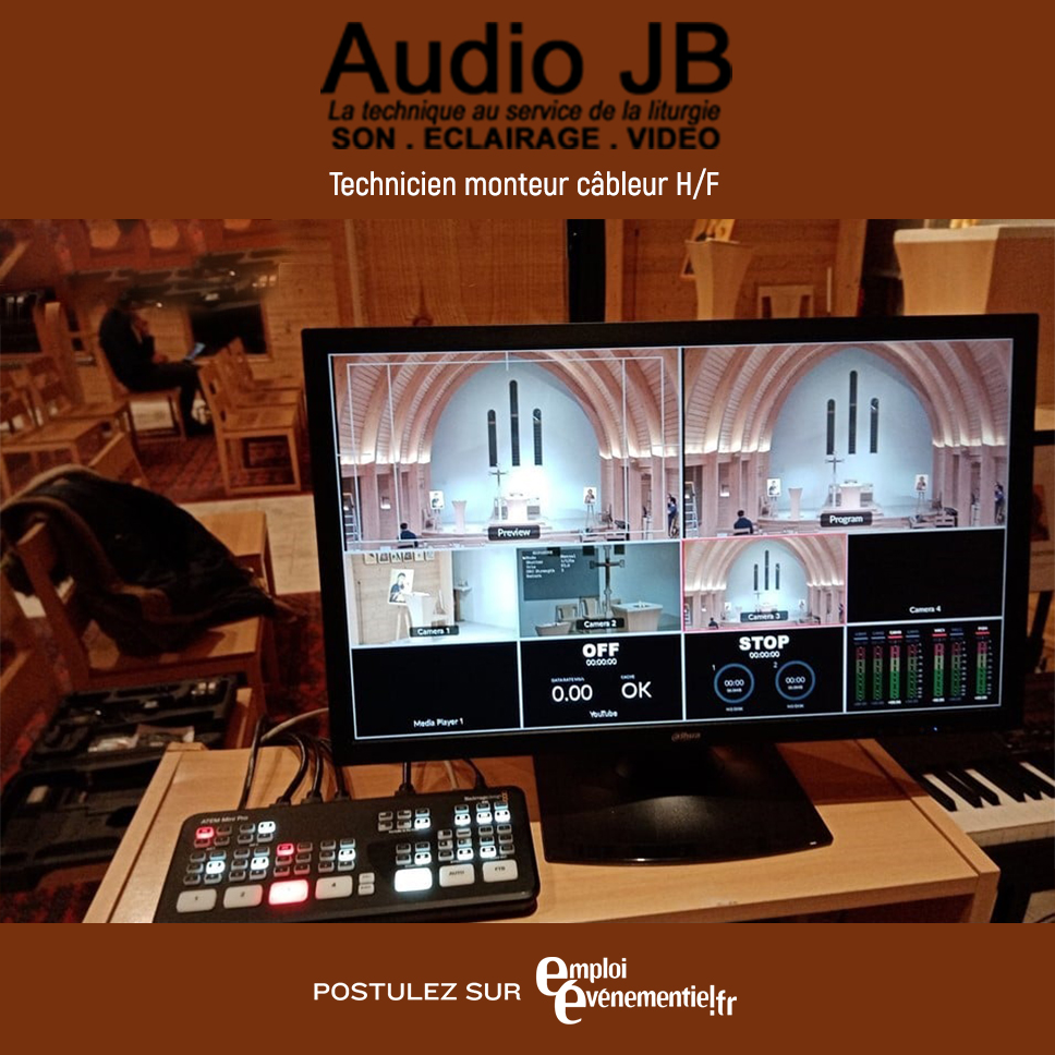 emploievenement's tweet image. OFFRE D'EMPLOI en CDI en IDF 🔸 Technicien #monteur #câbleur H/F  c/o Audio JB spécialiste de la #sonorisation des édifices religieux, pour la région Parisienne et le Grand Ouest.
➡️emploi-evenementiel.fr/offres-emploi/…
Postulez ou Partagez !
#emploi #CDI #event #eventprofs #technicien