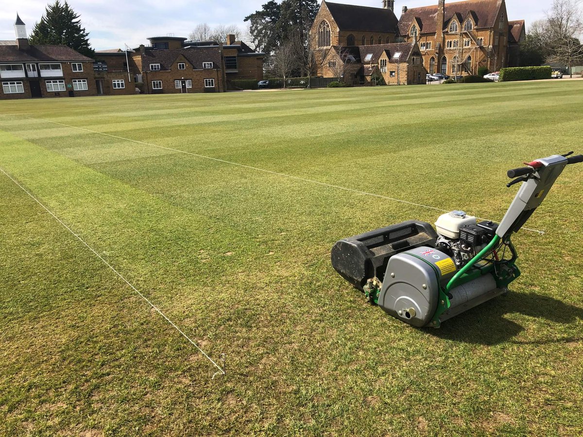 BloxhamGrounds's tweet photo. Some pictures from yesterday from main field getting a practice wicket out using our @DennisMowers Ultra 560 looking pretty good #GroundsmansLife #CricketSeason #MainField https://t.co/i3CdthYmaz