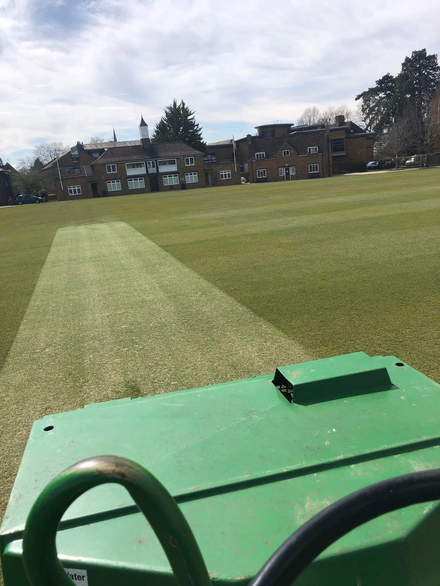 BloxhamGrounds's tweet photo. Some pictures from yesterday from main field getting a practice wicket out using our @DennisMowers Ultra 560 looking pretty good #GroundsmansLife #CricketSeason #MainField https://t.co/i3CdthYmaz