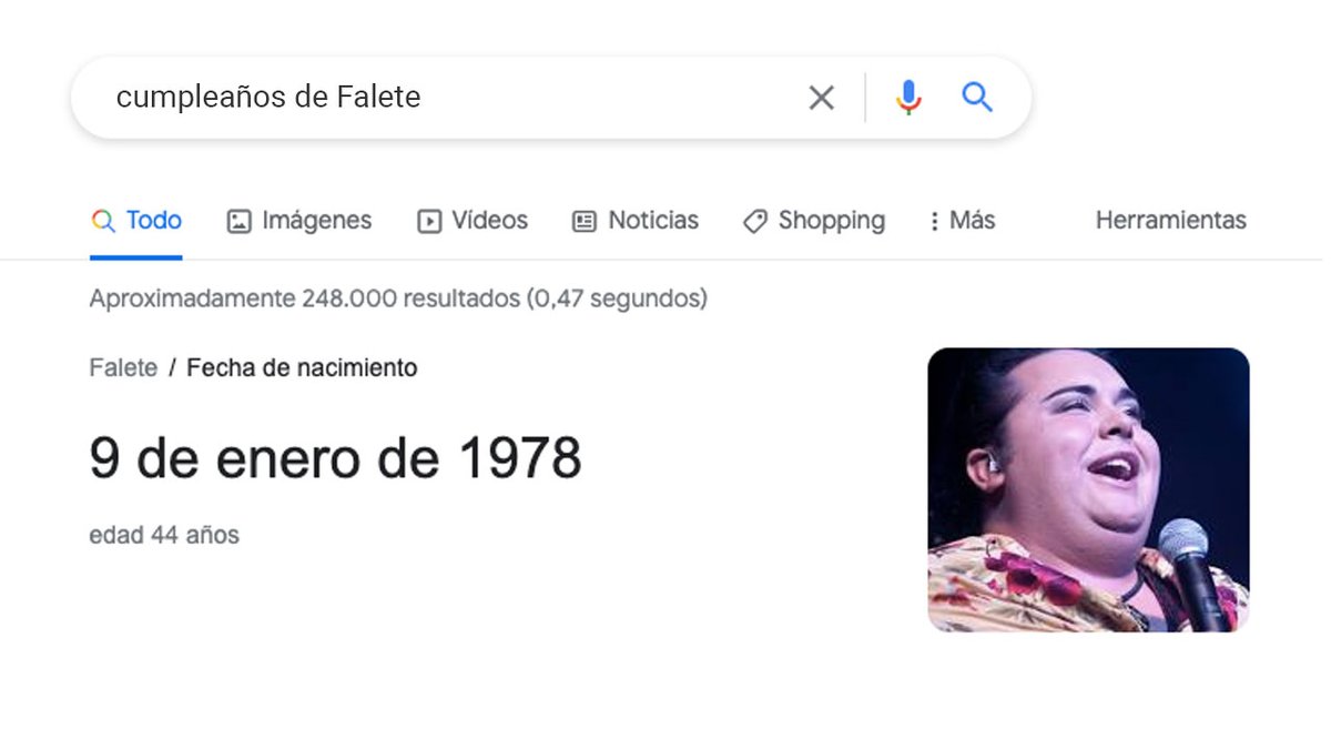 Solo por aclarar, hoy no es el cumpleaños de Falete.