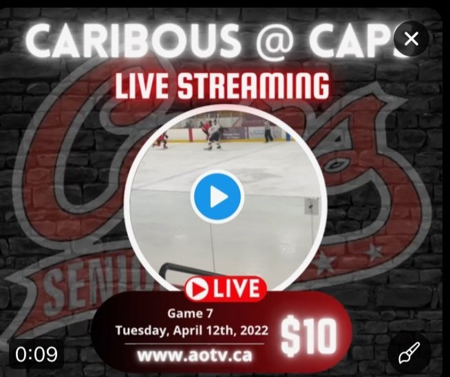 Caribous @ Sr. Caps Game 7! Check out the webcast at aotv.ca/en/c/aeshl-sem…