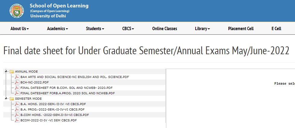 DUSOLOfficial's tweet photo. Final date sheet for Under Graduate Semester/Annual Exams May/June-2022 

https://t.co/DT59IjCfii https://t.co/O2Rb8SFo34