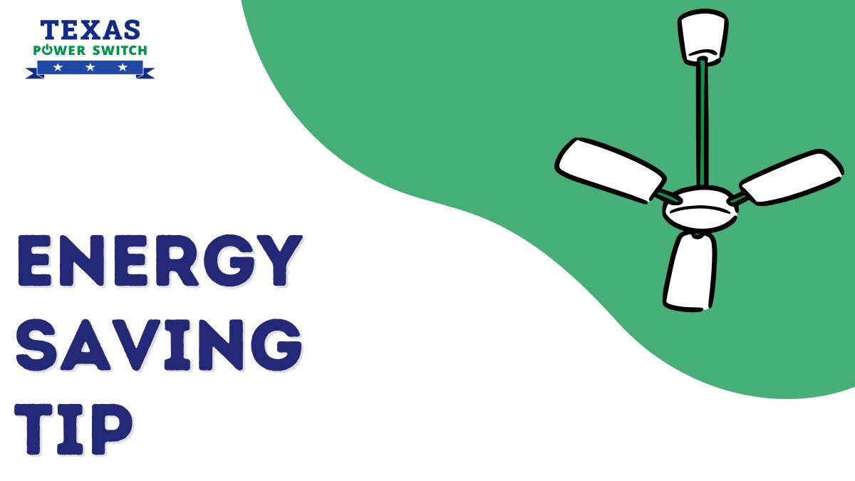 TXPowerSwitch's tweet image. ☀️As temperatures rise, one easy energy-saving tip to remember is to turn off ceiling fans when you leave a room.

🌬️Fans work by creating a wind-chill effect. This cools you, but not the room. So there is no need to leave them running when you're not there!

#energysavingtips