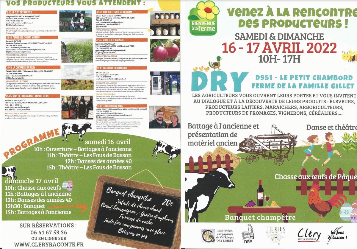 Si vous êtes dans le coin d'Orléans ce week-end 😊👉 Philippe, producteur de lait CQLP organise une ferme ouverte sur son exploitation. Il y aura de nombreux ateliers et il présentera notamment notre démarche collective 🙌☀. N'hésitez pas à réserver 😊.