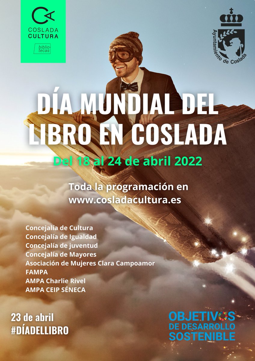 Ayto_Coslada's tweet photo. CULTURA | 📚📖 Día Mundial del Libro en #Coslada #Díadellibro

🗓️ Del lunes 1⃣8⃣ al domingo 2⃣4⃣ de abril

🔴 Toda la programación ⤵️
https://t.co/BASMJ0ccVW

➕ℹ️⤵️
https://t.co/lTlqcEDIPc https://t.co/ONkbzWTg4a