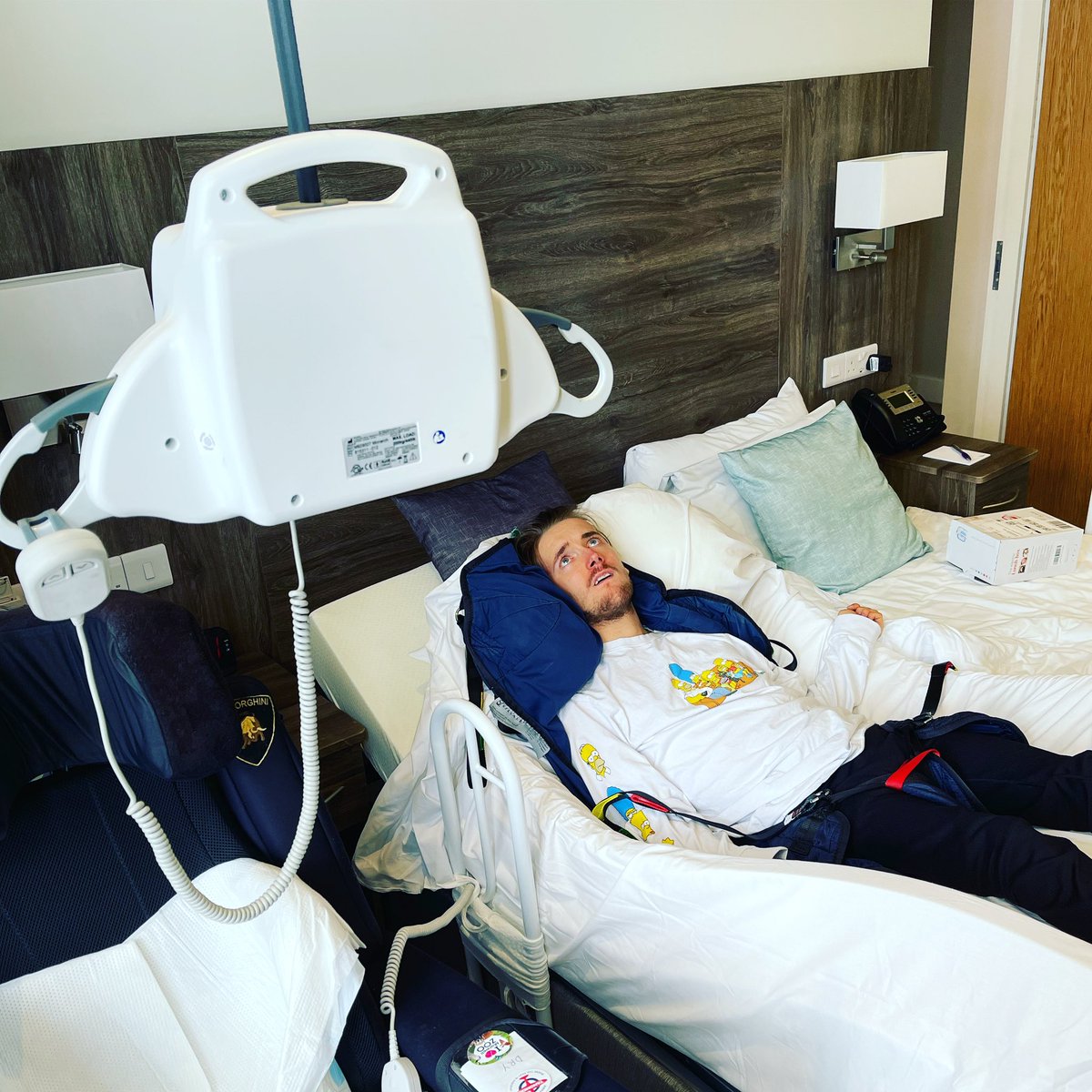 bucksamandy's tweet photo. At the @MarshamCourt in the #accessible room
Alfs first stay at a hotel
Has a ceiling track #hoist
A #profilingbed
An adjoining room
The biggest #changingplaces inside the hotel in case a lay down shower is needed or the loo while at the bar or restaurant
Excellent https://t.co/xZYfSW2bnQ