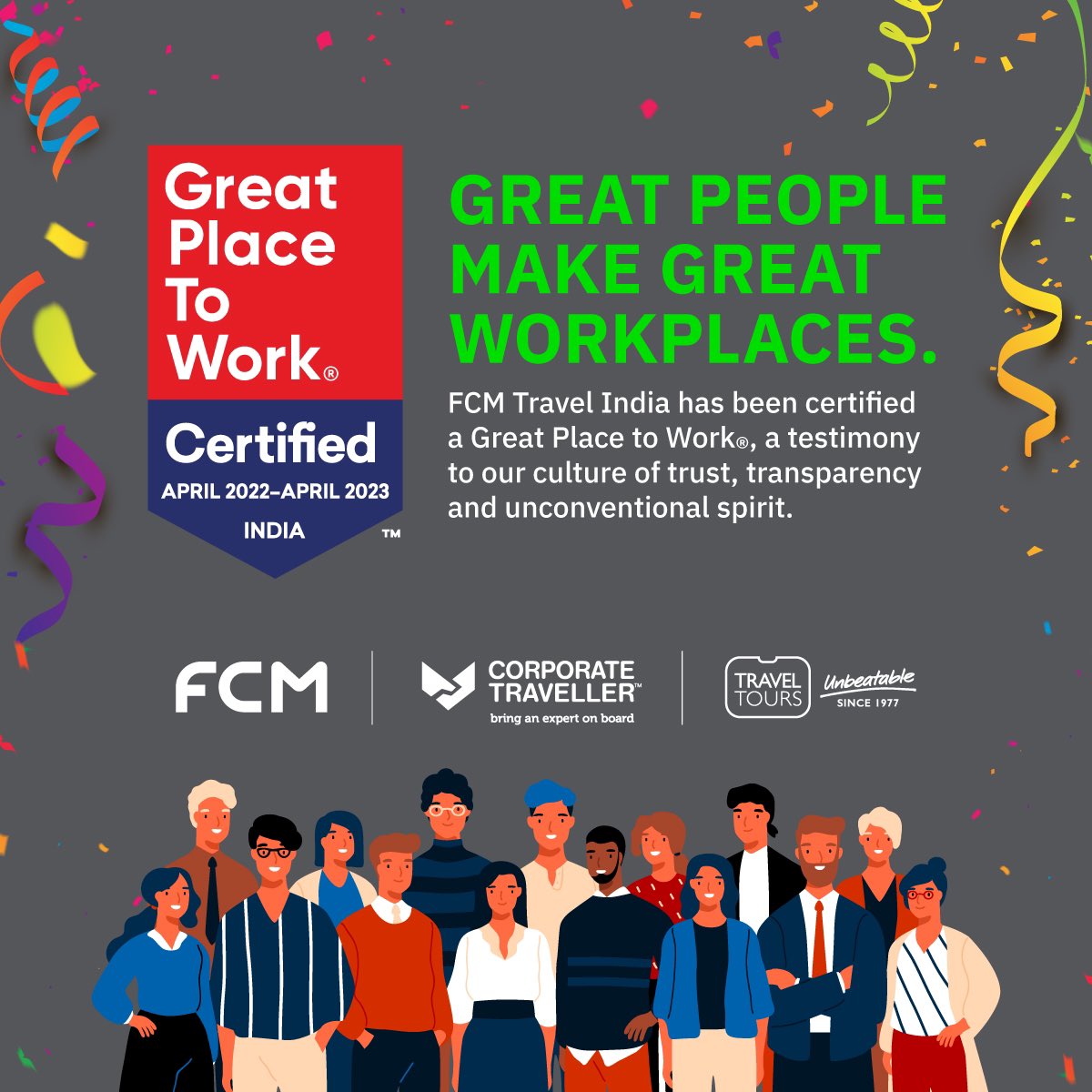 MiceFcm's tweet photo. Building a high-trust, high-performance culture is a journey— and we know the path.  
We are proud to announce that FCM Travel India has been certified as a Great Place to Work. 

#WeareFCM #greatplacetoworkcertified #fcmtravel https://t.co/H8gKh9LNS9