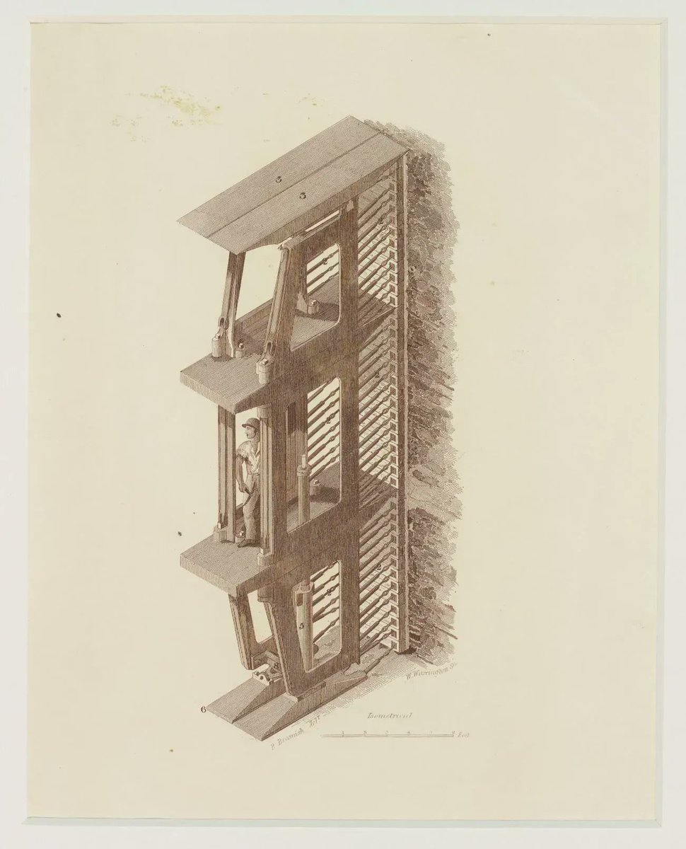 Marc Brunel's tunnelling shield provided the blueprint for all future tunneling projects including <a href="/HS2/">Sean Saad</a>, <a href="/Crossrail/">Ewan</a> and <a href="/TidewayLondon/">Tideway</a>

This watercolour captures its ingenuity. Help bring them back to Rotherhithe and help showcase #ArtOfEngineering 

buff.ly/3wYpepH