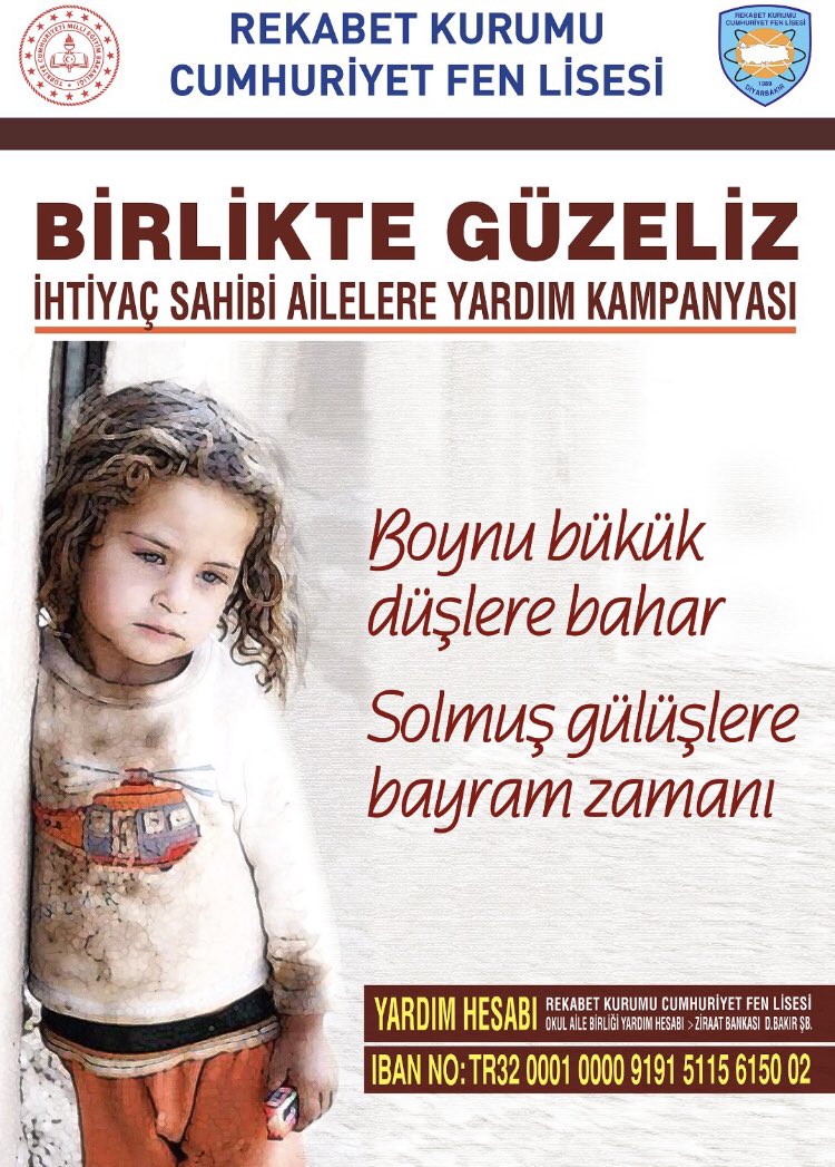 <a href="/CFL_21/">R.K. CUMHURİYET FEN LİSESİ</a> Sosyal Yardımlaşma ve Dayanışma Kulübü öğrencileri 5 yetim aile tesbit etmiş,Valilik onaylı bir kampanya ile bu yaşta güzel bir iş yapmaya çalışıyorlar.Güzel insanlar güzel işler çıkarırlar.Tebrikler güzel Çocuklar