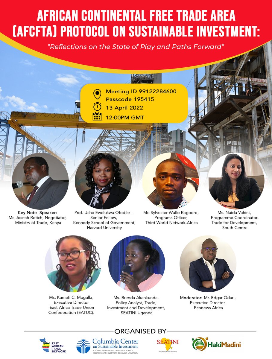 Akankunda Brenda (@msbrenda_a) on Twitter photo 1 day to GO.
Register to be part of this meaningful discussion on #AfCFTA #Investment Protocol and implications to #SustainableDevelopment.
Registration Link: columbiauniversity.zoom.us/meeting/regist…
<a href="/Vahini/">Vahini Naidu</a> 1 day to GO.
Register to be part of this meaningful discussion on #AfCFTA #Investment Protocol and implications to #SustainableDevelopment.
Registration Link: columbiauniversity.zoom.us/meeting/regist…
<a href="/Vahini/">Vahini Naidu</a>
