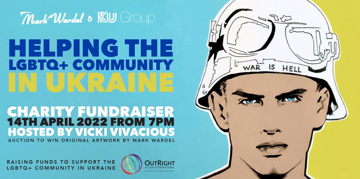 🇺🇦Join us on the 14th April from 7pm  at Ku Leicester Square 🇺🇦
Mark Wardel created this amazing piece for Ku to help the LGBTQ+ community in Ukraine. There are 100 signed, numbered fine art prints for sale at £100 each from buff.ly/3v3a3c6 - all proceeds to OUTRIGHT!