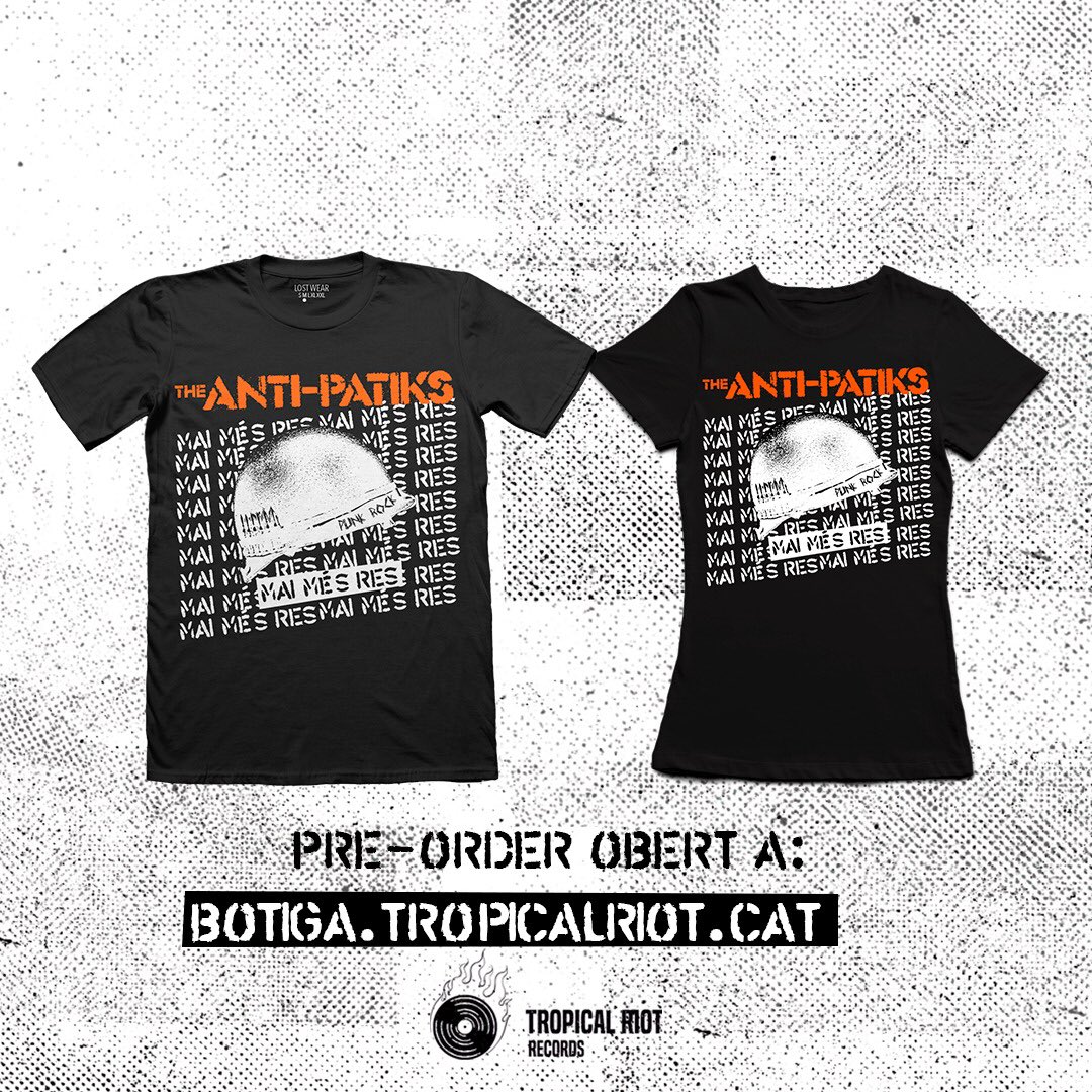 El proper 29 d’abril sortirà el nostre nou disc “Mai més res” de la mà de Tropical Riot Records!
Des de JA està obert el pre-order del CD en digipack amb samarretes exclusives.
Entra a la web i pilla el teu CD per espetegar.

🌐botiga.tropicalriot.cat