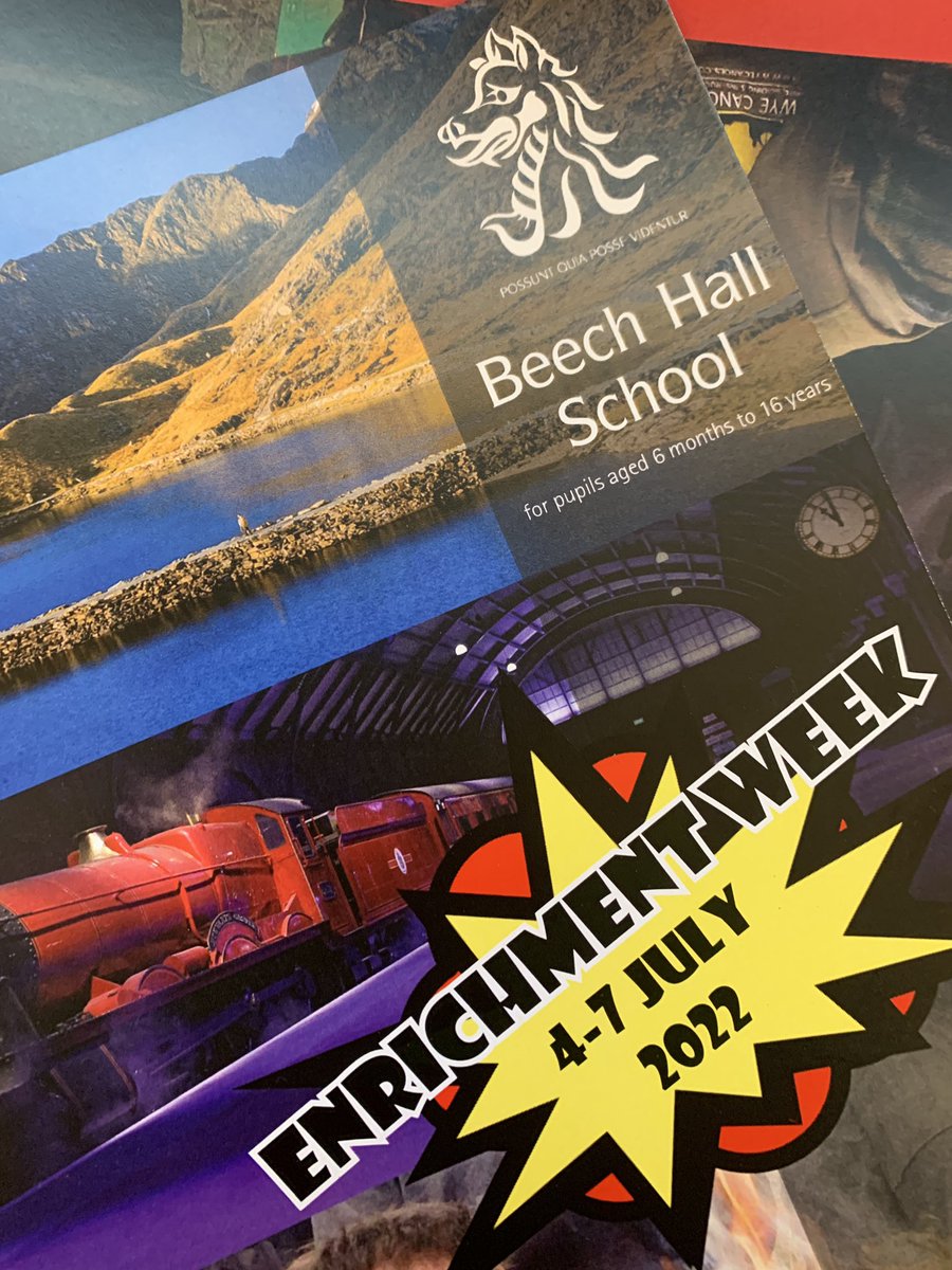 Our Enrichment Week brochure is now online - bit.ly/3ri0ftC To book your choice please email enrichmentweek@beechhallschool.org by Friday 22nd at the latest.  Please note, some courses are limited in number so places will be allocated on a first-come-first-served basis