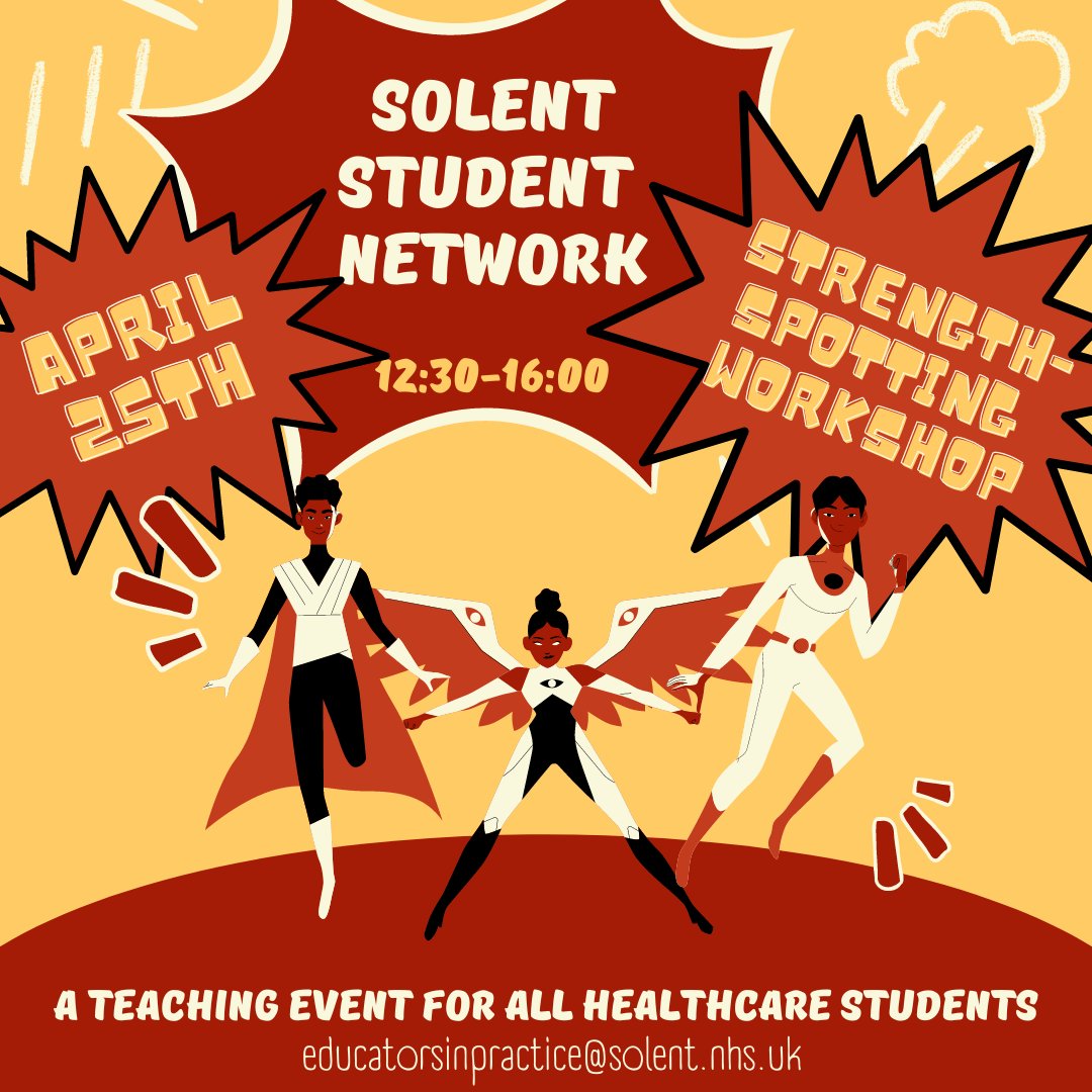 LETSolent's tweet photo. Save the date!
Kathryn Smith will be leading an exciting strength-spotting workshop at the next Solent Student Network on Monday April 25th!
@kathryn94883486 #solentstudentnetwork https://t.co/1GtTZKTQ1l