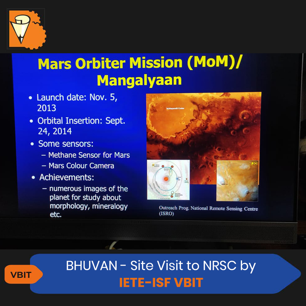 VBITHYD's tweet photo. IETE - ISF VBIT Presents "BHUVAN- Site Visit to NRSC" under Space Sciences and Technology wing. 
Visit us : https://t.co/FCg3n6nAQD
#IETE_ISF #𝐁𝐇𝐔𝐕𝐀𝐍 #𝐍𝐑𝐒𝐂 #SpaceSciences #Technologywing #𝐈𝐒𝐑𝐎 #𝐃𝐎𝐒 #RemoteSensingApplications #Explore #Experience #Visualise https://t.co/K8YZe66Xvv