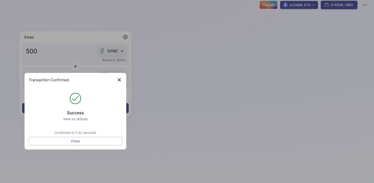 Luca2002Alex's tweet photo. Smooth transactions on testnet,no errors, no bugs, nice experience
#L222 #zkSync #Layer2 #ZKRollup #testnet #Ethereum #DeFi https://t.co/lpCJK3Kqf5